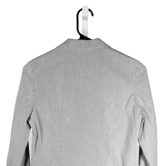 Ralph Lauren Womens Blazer Gray White Striped Stretch Career Work Suit Jacket PP - Picture 7 of 9
